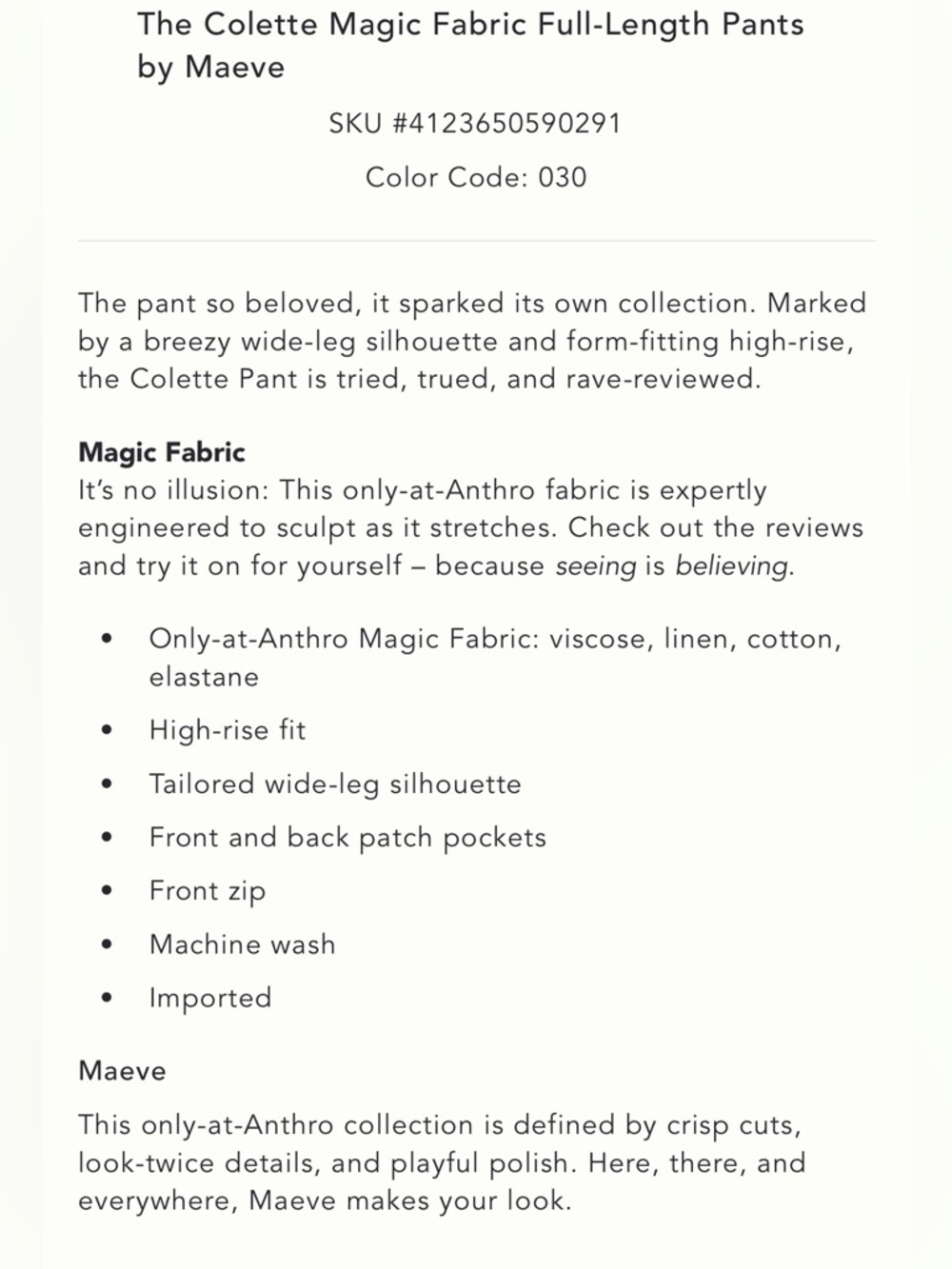 Maeve Black Colette Full Length Wide-Leg Pants - Picture 2 of 5